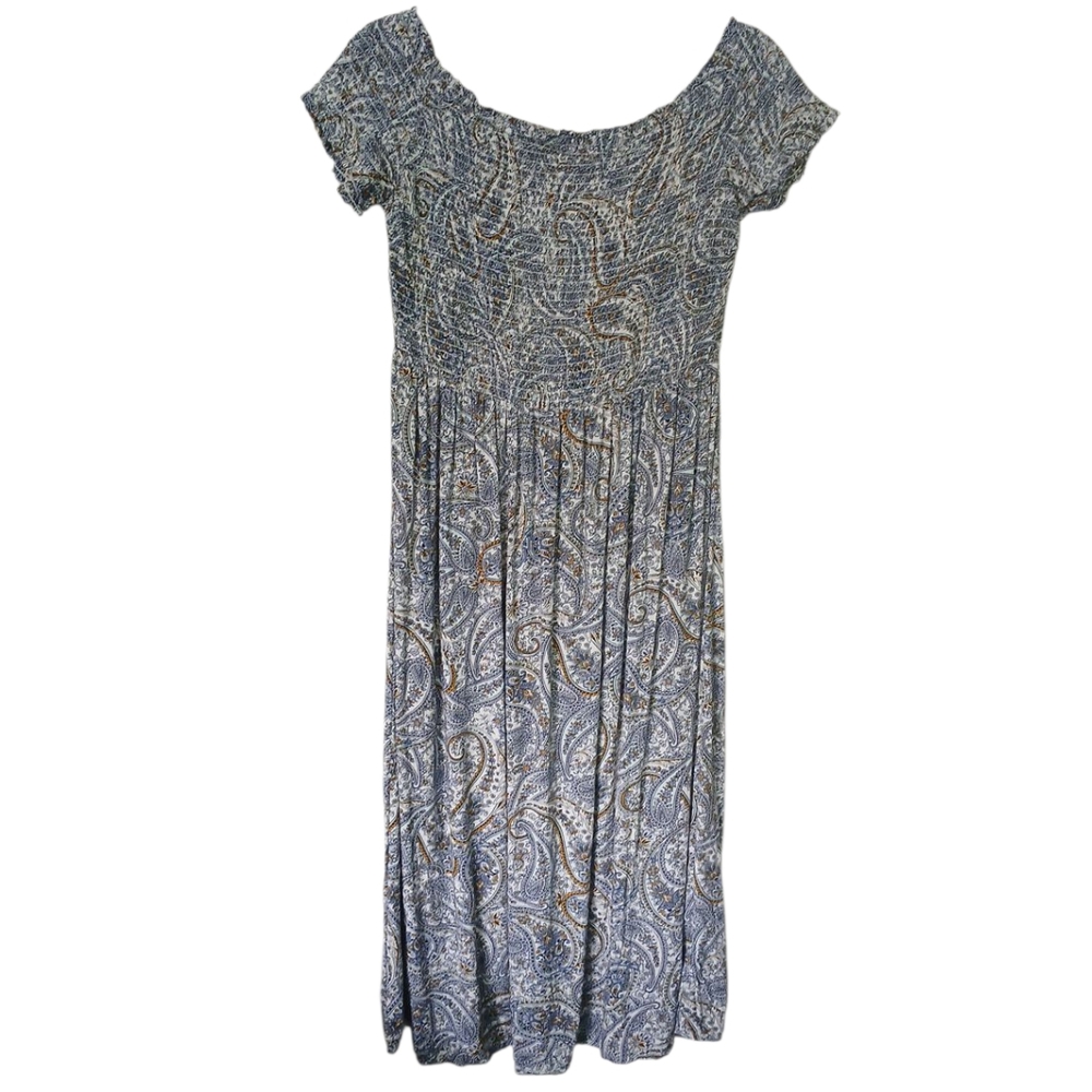 Old Navy NWOT Short Sleeve Off The Shoulder Paisley Print Smocked Dress Large